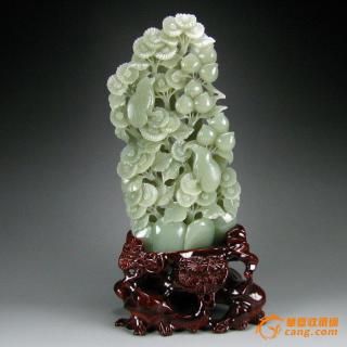 绝美罕见藏品 顶级新疆和田玉苏工精雕 鸟语花香 送快递