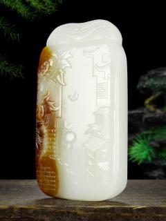 欣赏早上购买的和田玉雕作品,经典苏工之作,雕工精细,刻画传神