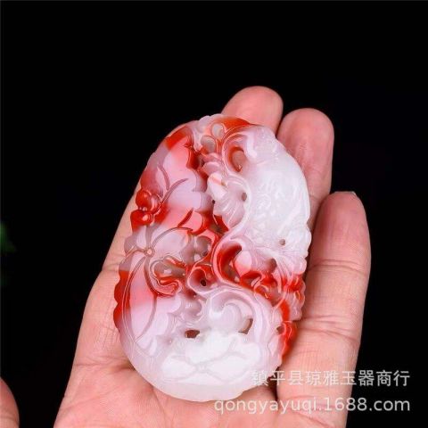 新疆外蒙料绿色碧玉镂空鱼年年有余吊坠和田玉白玉鲤鱼跃龙门挂件