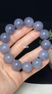 和田玉烟紫圆珠手串