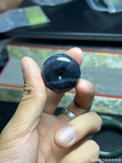 116【和田玉】青花一线平安扣
