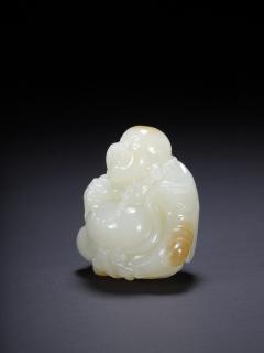 和田玉弥勒佛,尺寸:4.0×3.7×2.8厘米,重量54.6克