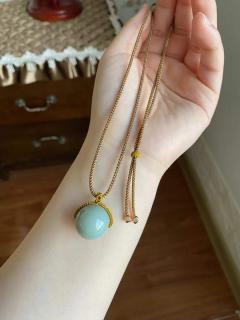 且末蓝和田玉项链真的美到心巴上了💙