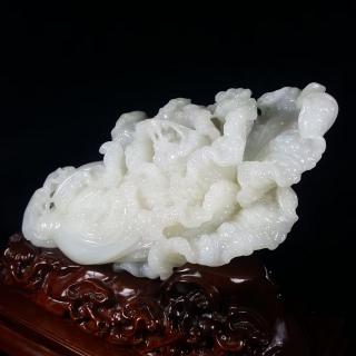 精品和田玉白玉 财源滚滚 遇百财 摆件!玉质细腻纯净,通身油亮四溢,精