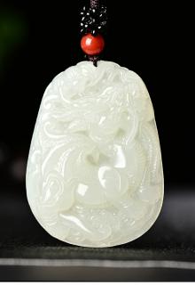 钰雅福 和田玉貔貅吊坠男女款玉吊坠玉项链麒麟献宝玉石挂件玉佩玉牌