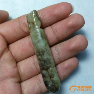 明 和田玉老提油料 府上有龙挂件