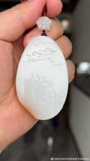 新疆和田玉籽料挂件吊坠观音,海派观音造型!真色系色,红皮白肉!皮色保