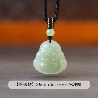 和田玉弥勒佛吊坠晴水玉佛玉坠佛公玉石 30*30 普通款冰浅晴佛公