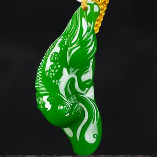 7000年和田玉吊坠碧玉苹果绿富贵有余玉坠