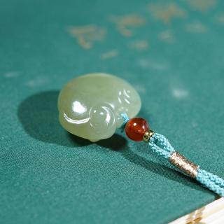 【美润珠宝和田玉平安锁吊坠】