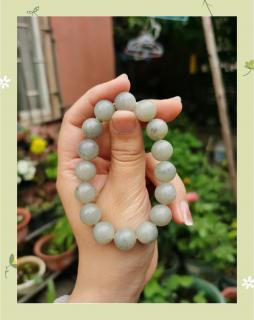💎新疆和田玉青花点墨圆珠手串💎