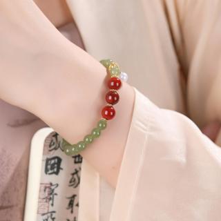 敦煌【锦绣·和田玉南红珍珠手串】敦煌新中式祈福文玩手串 和田玉南