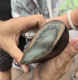 30万买来的籽料,一刀切开后瞬间变50万!切料这么赚钱吗?和田玉鉴定保