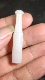 清代和田玉白玉坤烟嘴