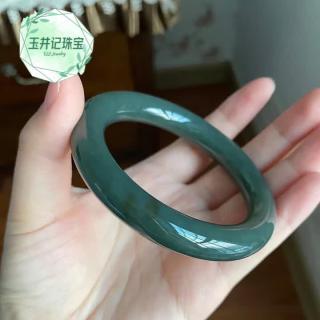 玉井记胖东来品质且末蓝和田玉手镯胖圆条其颜色古韵十足细腻附证书支