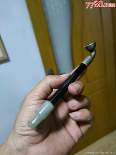 和田玉青玉烟袋