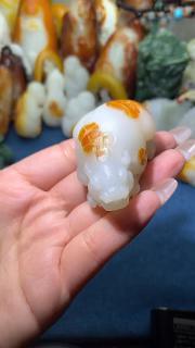 和田玉红皮貔貅挂件