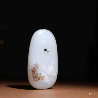 老坑黑皮料羊脂白玉和田玉籽料吊坠挂