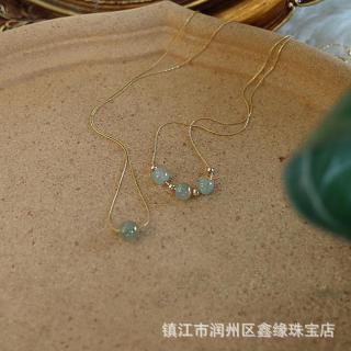 美产14k包金古风国潮和田玉好运珠项链ins冷淡风小众项链