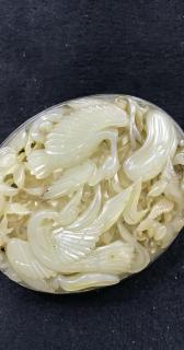和田玉镶嵌银腰带扣