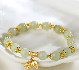 莲蓬两世欢和田玉手串手链女轻奢简约高级感百搭串珠首饰生日礼物