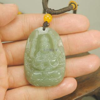 【批发供应和田玉青玉千手观音守护神吊坠 玉石挂件批发 南阳批发网】